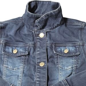 Gymboree Girls Denim Jacket Blue Jean Trucker Lightweight Large 10-12 Button-Up
